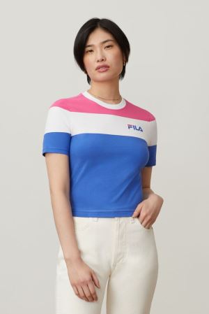 FILA Maya Crop Tee Shirts White,Womens Clothing | CA.KGPZMX023